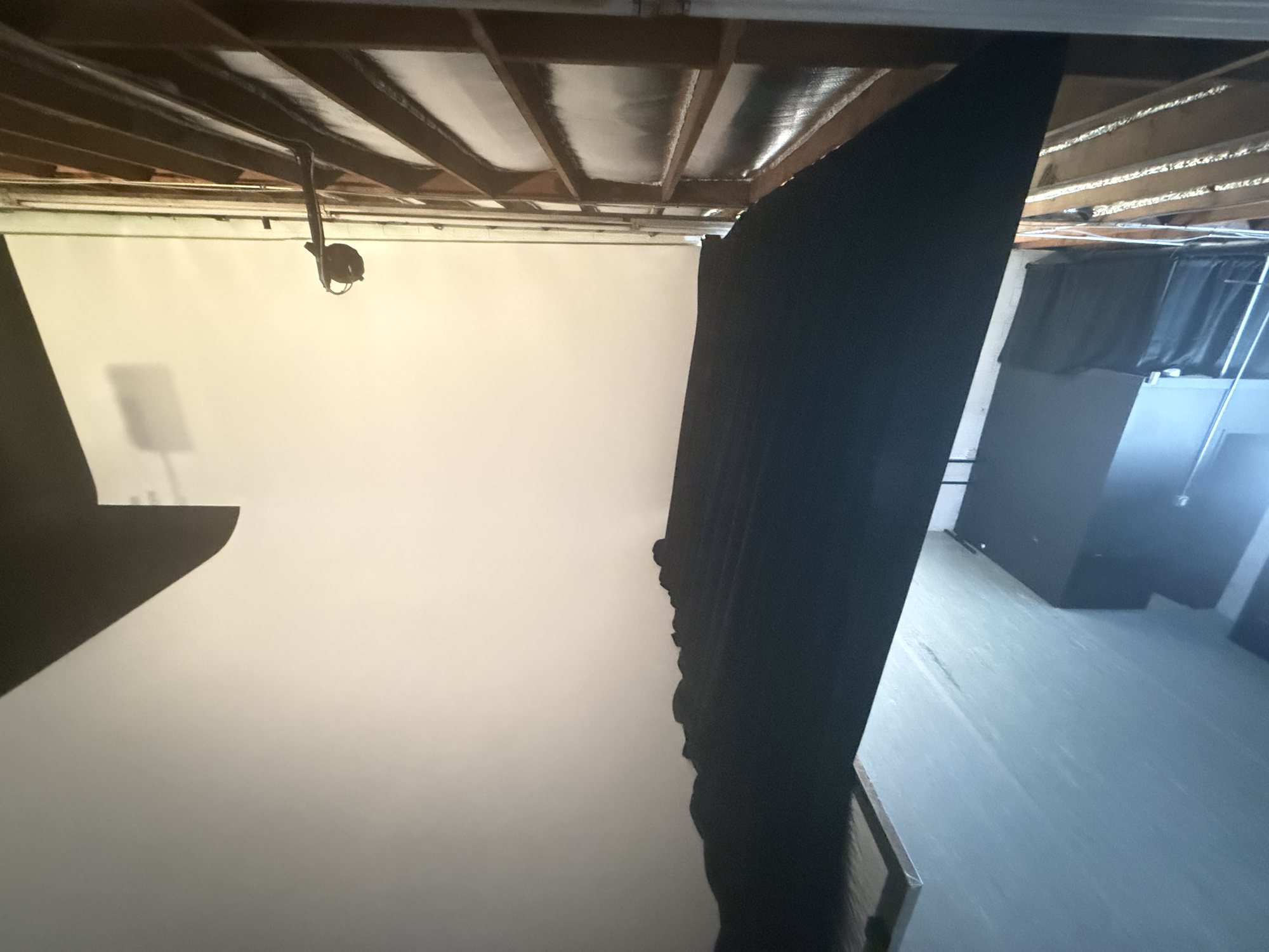 the cyc wall and dance floor corner